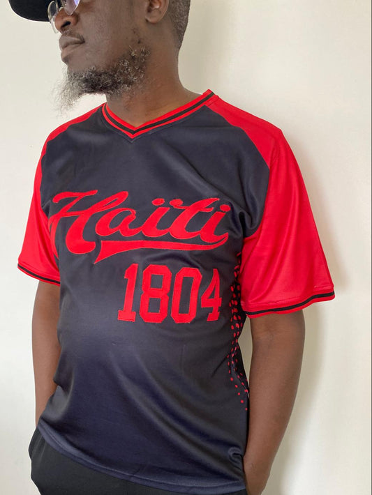 Jersey de Baseball Haïti 1804 – Personnalisable | Disponible en Noir ou Blanc