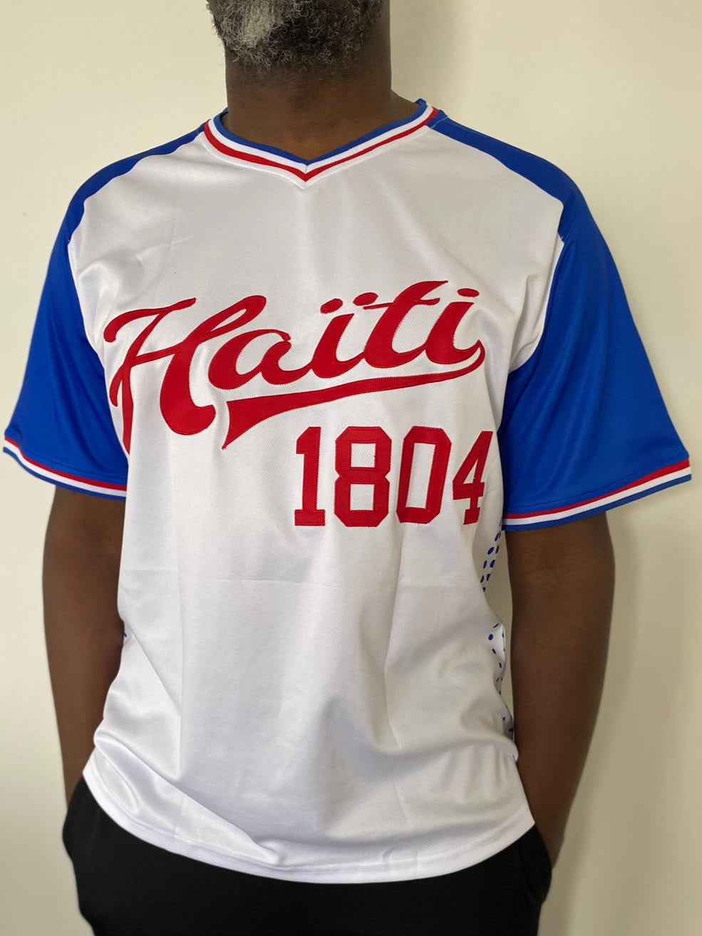 Jersey de Baseball Haïti 1804 – Personnalisable | Disponible en Noir ou Blanc
